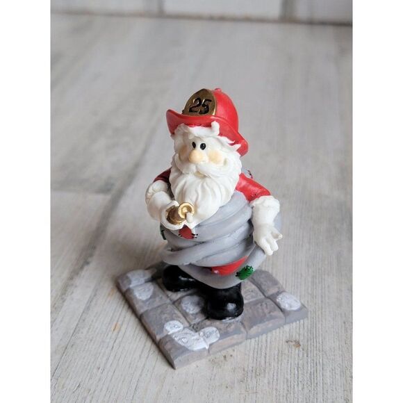 Santa Claus firefighter hose wrapped up Village accessory Xmas figure - Picture 2 of 7